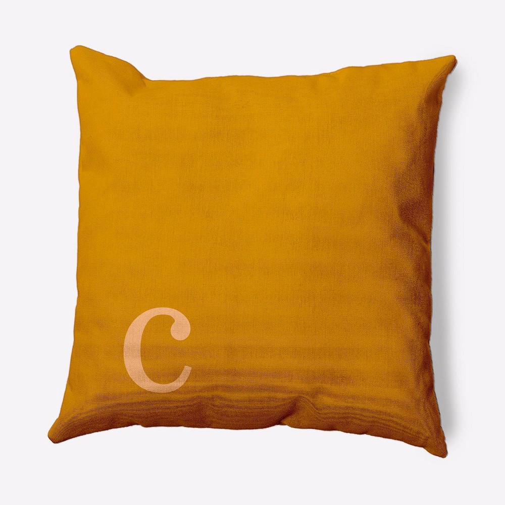 Photos - Pillow 16"x16" Modern Monogram 'c' Square Throw  Autumn Gold - e by design