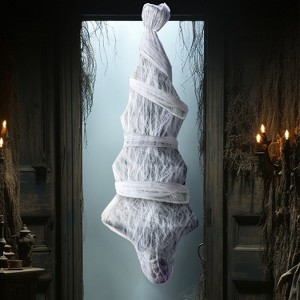 Joyfy 72" Hanging Cocoon Corpses Props, Halloween Hanging Decorations, Dead Body Prop for Graveyard Halloween Haunted House - 1 of 4