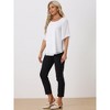 Allegra K Women's Chiffon Casual Round Neck Short Sleeve T-Shirt - 3 of 4