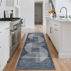 Modern Area Rugs Washable Contemporary Accent Carpet Non Slip Stain Resistant Geometric Floor Cover for Living Room Bedroom Kitchen - 1 of 4