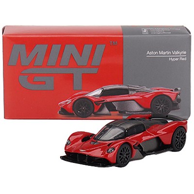 Aston Martin Valkyrie Hyper Red with Carbon Top 1/64 Diecast Model Car