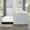EHMKNP Twin Size Daybed, Upholstered sofa bed,The bottom pulls out to form a bed,Plaid - 4 of 4