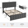 Full Size Upholstered Bed Frame with Storage Drawers and Headboard – Button Tufted Design, Sturdy Wooden Slats, No Box Spring Required, Easy Assembly - 2 of 4