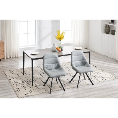 NicBex Set of 2 Dining Chairs with Metal Legs,Thickened Fabric Armless Chairs for Kitchen,Living Room