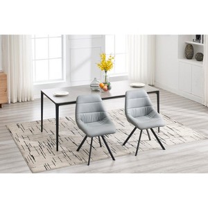 NicBex Set of 2 Dining Chairs with Metal Legs,Thickened Fabric Armless Chairs for Kitchen,Living Room - 1 of 4