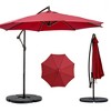 VECELO 10ft Offset Hanging Patio Umbrella with UV Protection Waterproof for Outdoor/Garden/Lawn, 8 Sturdy Ribs, Handy Crank&Cross Base, Red/Tan/White - 2 of 4