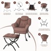 GustoWave Comfy Armchair with Folding Footstool, Velvet Upholstered Lounge Reading Chair for Adults, Compact Accent Furniture - 4 of 4