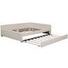 YOOCOZZ Modern Upholstered Platform Bed with USB Ports and Twin Size Trundle - Beige - 3 of 4