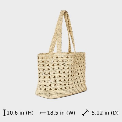 Сумки Universal Thread Straw Scallop Woven Tote Handbag - Universal Thread™ Natural — фото 6