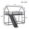 Kumasinova Bunk Bed Twin over Twin,House Bunk Bed with Ladder and Slider,Metal Slats Bunk Support for Dormitory,Bedroom,No Box Spring Needed - 3 of 4
