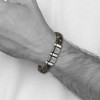 Black Bow Jewelry Men's Stainless Steel & Multicolor Leather Bead Bracelet, 8.25 Inch - 2 of 4