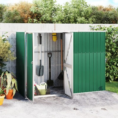 VidaXL Garden Tool Shed Green 88.6"x35"x63.4" Galvanized Steel