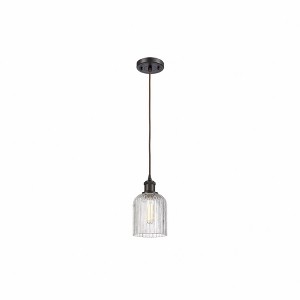 Bridal Veil - 1 Light Cord Hung Mini Pendant In Art Deco Style-9 Inches Tall and 5 Inches Wide - 1 of 1