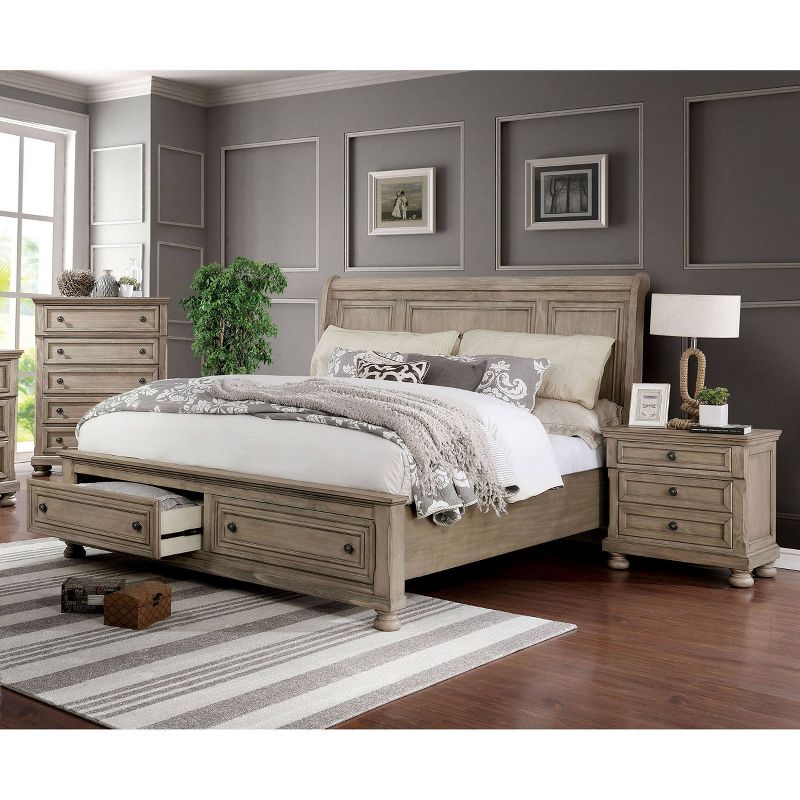 2pc Queen Earl Bedroom Set with Nightstand Gray - HOMES: Inside + Out, 3 of 11