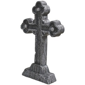 Seasonal Visions Tombstone Celtic Cross Halloween Decoration - 24 in x 16 in - Gray - 1 of 1