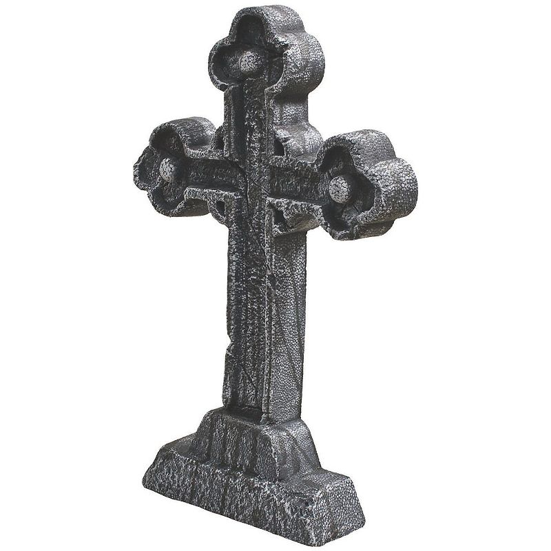 Seasonal Visions Tombstone Celtic Cross Halloween Decoration - 24 in x 16 in - Gray, 1 of 2