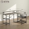 59" L Shaped Desk with Storage, Corner Desk with LED Lights and Power Outlets for Home Office, Small Space - 3 of 4