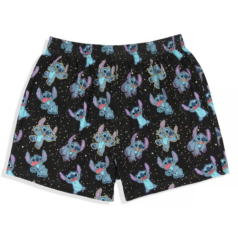 Disney Men's Lilo And Stitch Floating In Space Multi-Character Boxer Shorts Black, 4 of 4