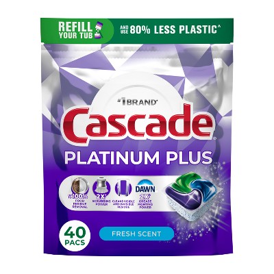 Cascade Platinum Plus Action Pacs Dishwasher Detergent - Fresh