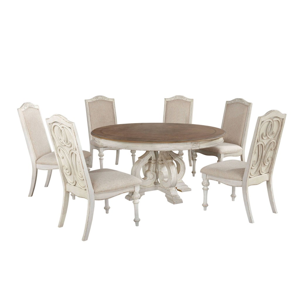 Photos - Dining Table 7pc Frainio Dining Set White - HOMES: Inside + Out