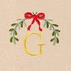 Linum Home Textiles Christmas MISTLETOE MONOGRAM - Embroidered Luxury 100% Turkish Cotton Hand Towels (Set of 2) - 3 of 3