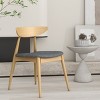 Coolbibila Casual Kitchen Dining Chairs Set Of 2,Fabric Upholstered Seat And Wood Frame Round Legs, Armless Curved Back Dining Chair - 2 of 4