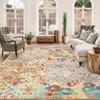 Vintage Floral Medallion Ultra-Thin Non-Slip Washable Area Rugs - 2 of 4