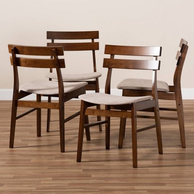 Elegant Light Beige Wood and Cane Ladderback Side Chair
