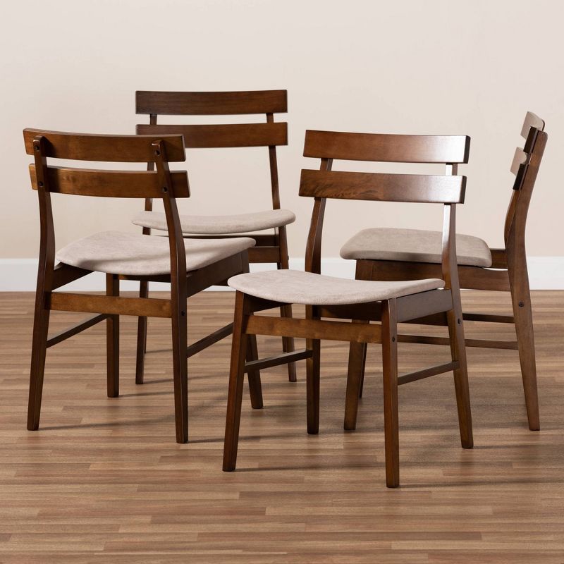 Set of 4 Devlin Upholstered Wood Dining Chairs - Baxton Studio, 6 of 7
