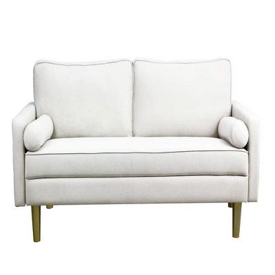 NicBex 64.96 Inch Linen Love Seat Sofa with 2 Armrests Pillows for Living Room,Bedroom,Office,Apartment