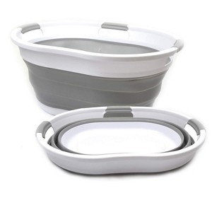 SAMMART 36L (9.5 Gallon) Collapsible Plastic Laundry Basket with 3 Handles, Water Capacity 27L/7.1 Gallon - 1 of 4
