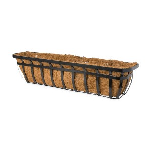 Plow & Hearth - English Hay Basket Window Planter with Coco Liner & Brackets - 1 of 1