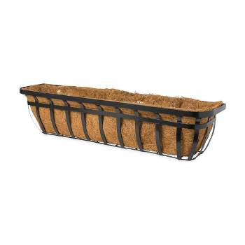Plow & Hearth - English Hay Basket Window Planter with Coco Liner & Brackets
