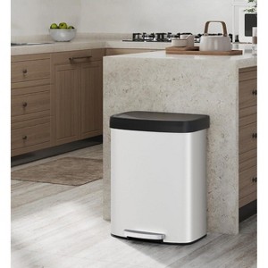 Acekool 16 Gallon 60L Stainless Steel Step Trash Can with Soft-Close Lid, Large Capacity Rectangle Garbage Bin for Kitchen, Bathroom, Living Room - 1 of 4