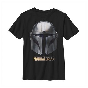 Boy's Star Wars The Mandalorian Iconic Helmet T-Shirt - 1 of 4