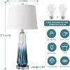 ROTTOGOON 27.5" Modern Glass Table Lamps Set of 2 with Touch Control & USB A+C Ports, 3-Way Dimmable Nightstand Lamp for Living Room Bedrooms - 3 of 4