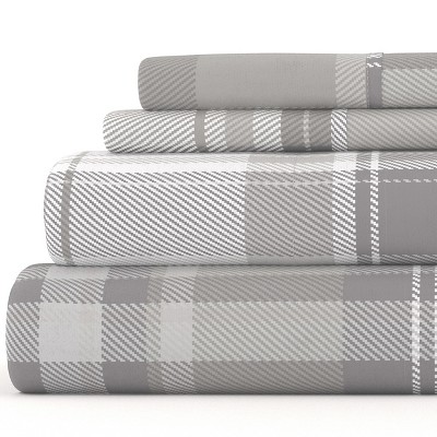 Classic Plaid Cotton Flannel Sheets,  4PC Super Soft Bed Sheets, Easy Care, Classic Plaid Design - Becky Cameron