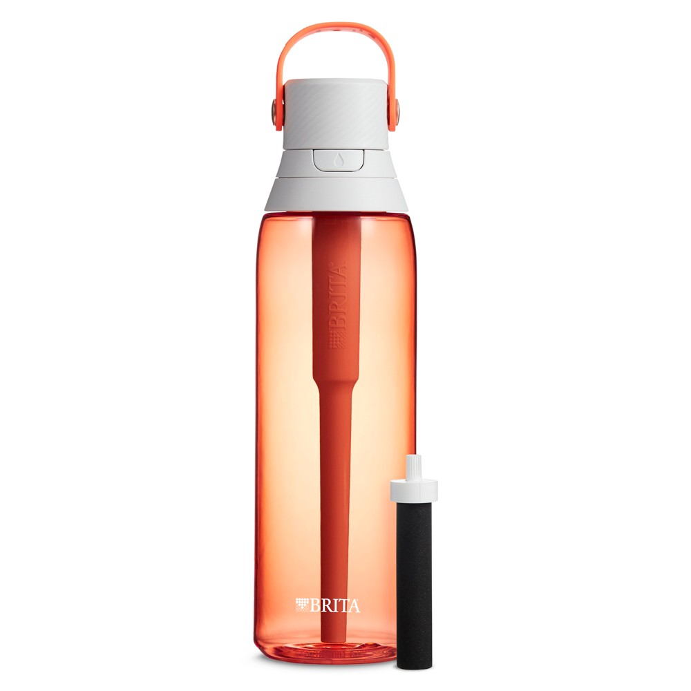 Brita Premium 26oz Filtering Water Bottle with Filter BPA Free - Coral