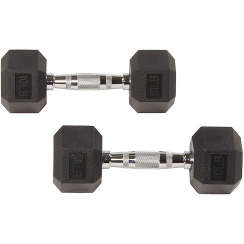 Weider Dumbell Dumbbell 10 Lbs Pair Rubber Hex Brand New Set Of 2-20 Lbs Total 