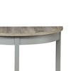 Royal Hampton Half Moon Shaped Console Table with One Open Bottom Shelf, Oak Brown and Gray - 3 of 4