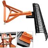 5 FT Landscape Rake for Tractors, 3 Point Rake for Tractor with 30 Steel Tines, Suitable for Cat 1/2 Tractor Under 45 HP, Orange & Black - 3 of 4