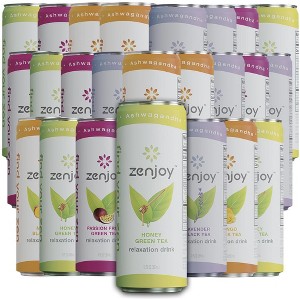 Zenjoy Variety 24 Pack - Calming Drink with Ashwagandha & Lemon Balm - Non-Alcoholic Beverage Infused with L-Theanine for Enhanced Focus - 12oz Cans - 1 of 4