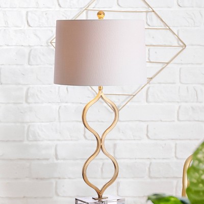 31.5" Metal/Crystal Levi Table Lamp (Includes LED Light Bulb) Gold - JONATHAN Y
