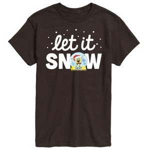 Men's - SpongeBob SquarePants - Let It Snow Christmas Short Sleeve Graphic T-Shirt - 1 of 4