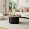 Garvee Round Coffee Table, Mid Century Modern Coffee Table with Metal Base, 31.9" Fluted Center Table for Living Room, Home Small Space, - 3 of 4