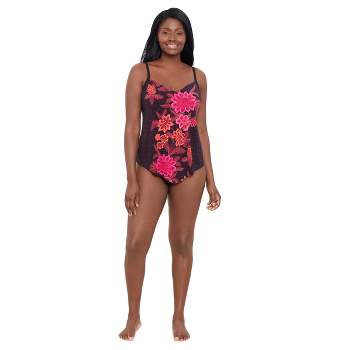 Swimsuits For All Women's Plus Size Cropped Racerback Tankini Top - 8, Pink  : Target
