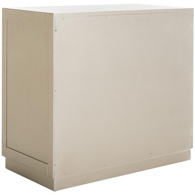 Gray Mirrored Glam Art Deco Accent Cabinet