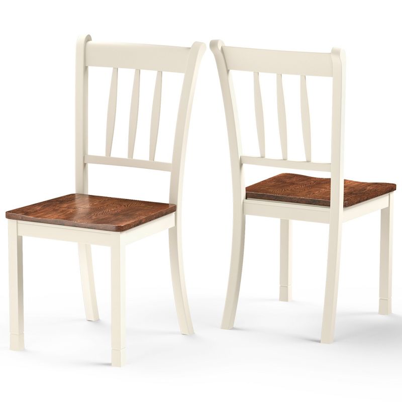 Tangkula 4PCS Wooden Dining Side Chair High Back Armless Home Furniture White, 2 of 7