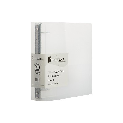 JAM Paper Standard 2" 3-Ring Flexible Poly Binder Clear 820T2CL
