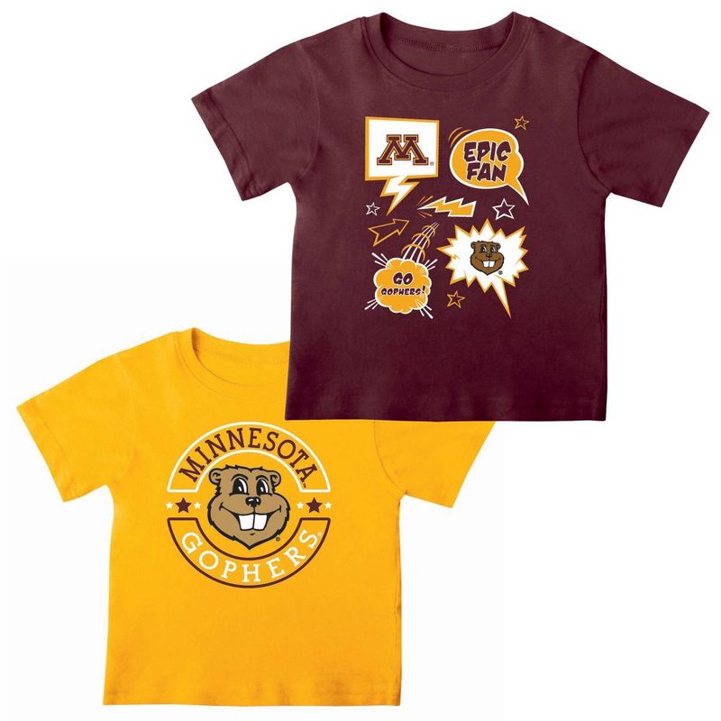 NCAA Minnesota Golden Gophers Toddler Boys&#39; 2pk T-Shirt, 1 of 4